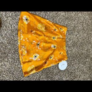Satin Orange Blossom Mini Skirt (NWT)